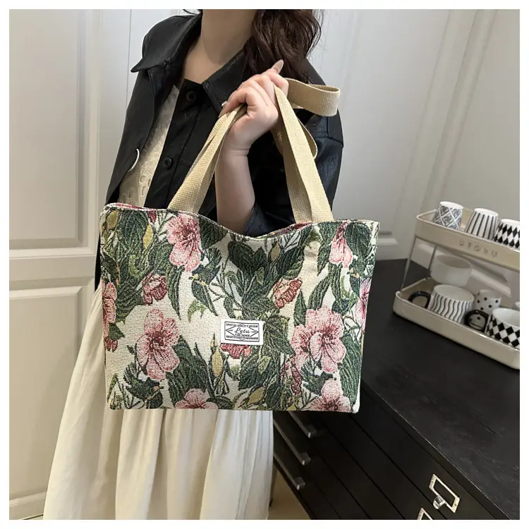 Women's Floral Canvas Shoulder Bag Large Capacity 2025 — feature 8