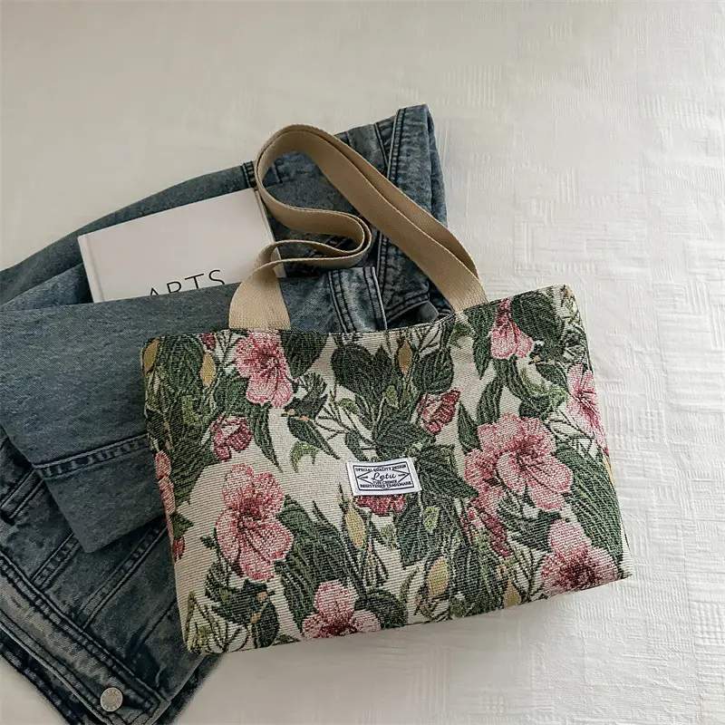 Women's Floral Canvas Shoulder Bag Large Capacity 2025 - Image 3