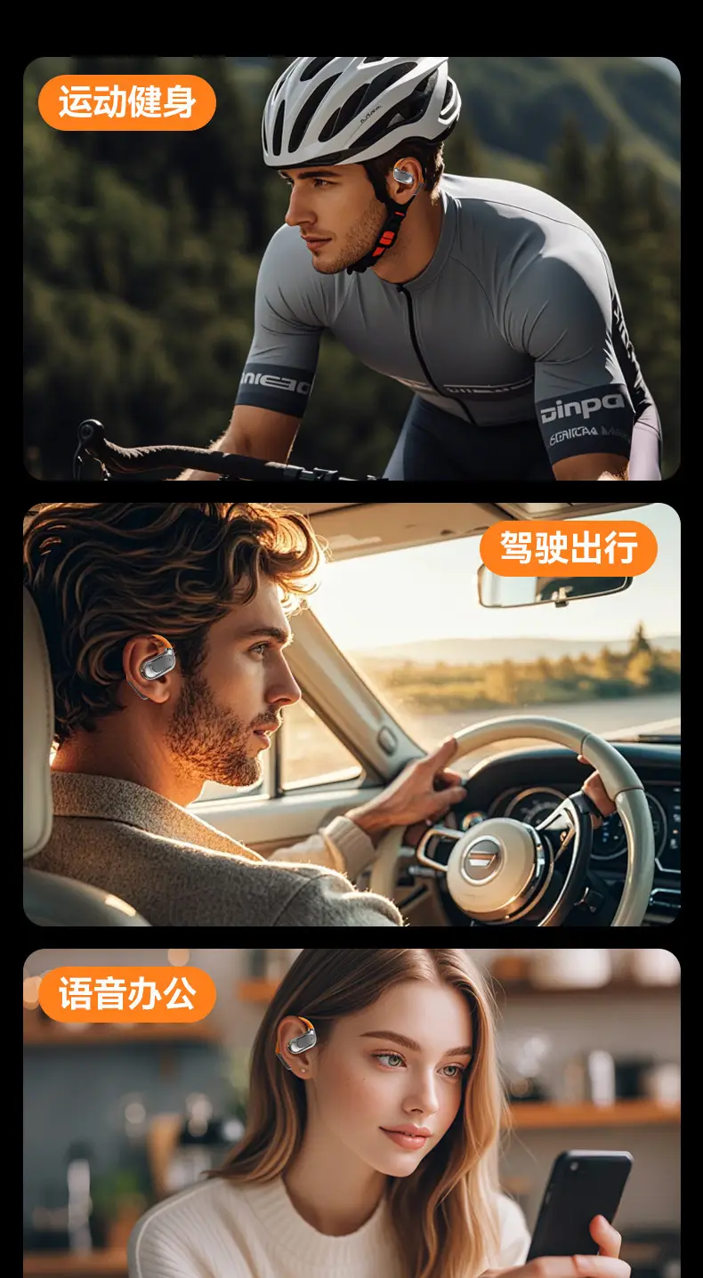 Smart Ai Translation Wireless Bluetooth Headphones Orange Black — feature 15