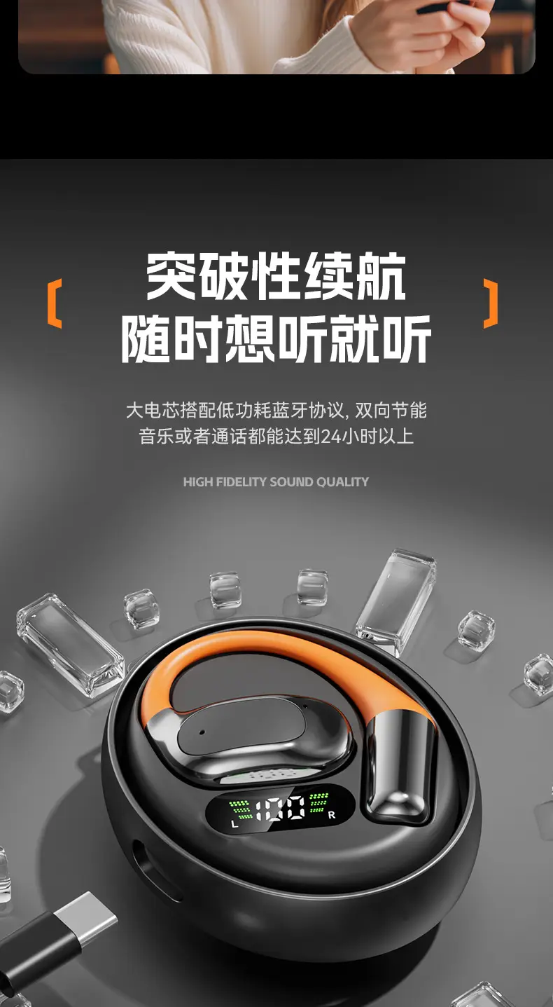 Smart Ai Translation Wireless Bluetooth Headphones Orange Black — feature 16