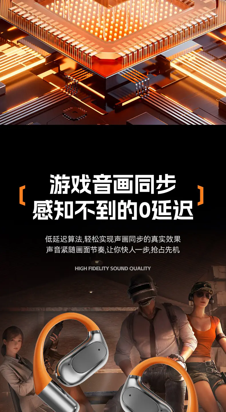 Smart Ai Translation Wireless Bluetooth Headphones Orange Black — feature 18