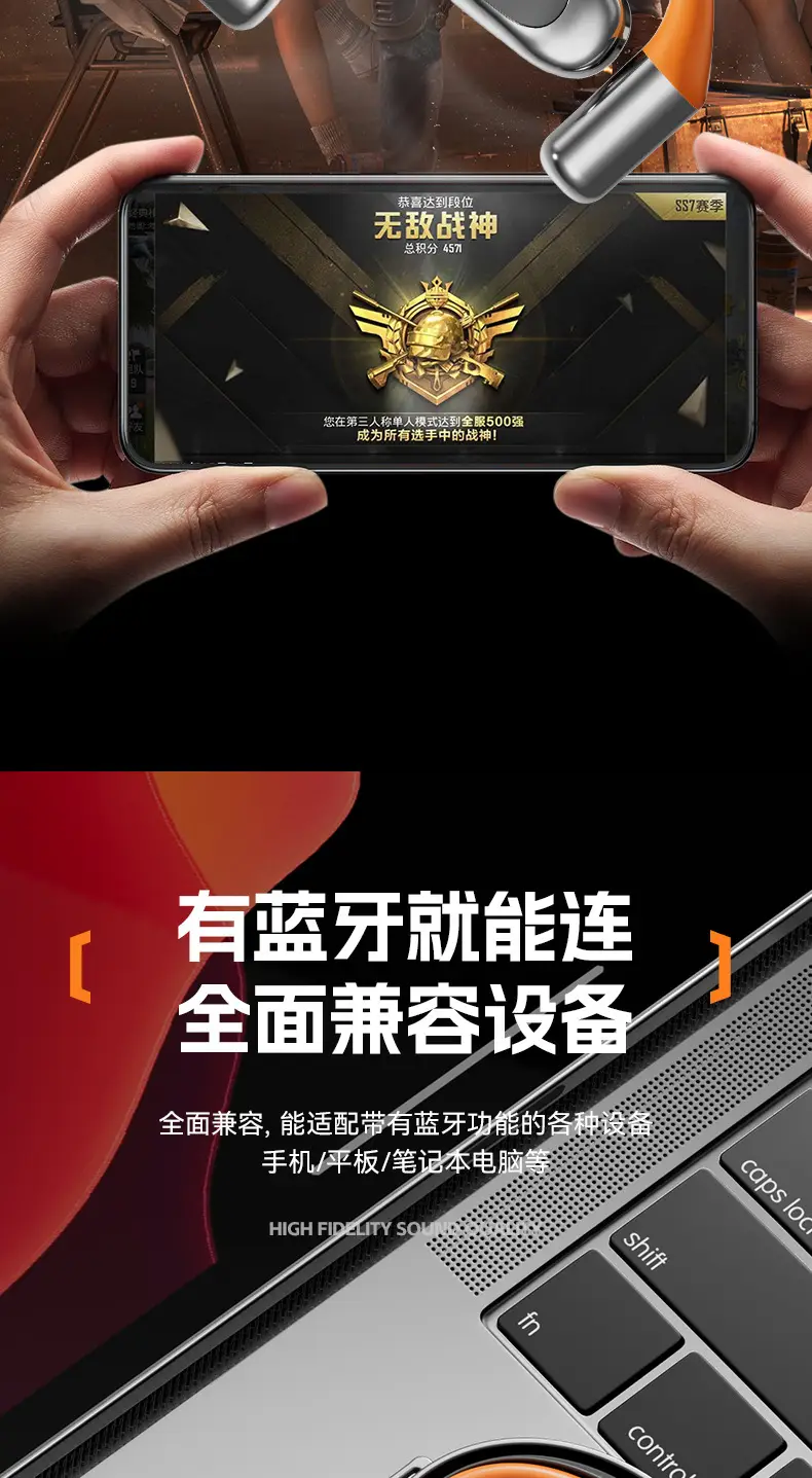 Smart Ai Translation Wireless Bluetooth Headphones Orange Black — feature 19