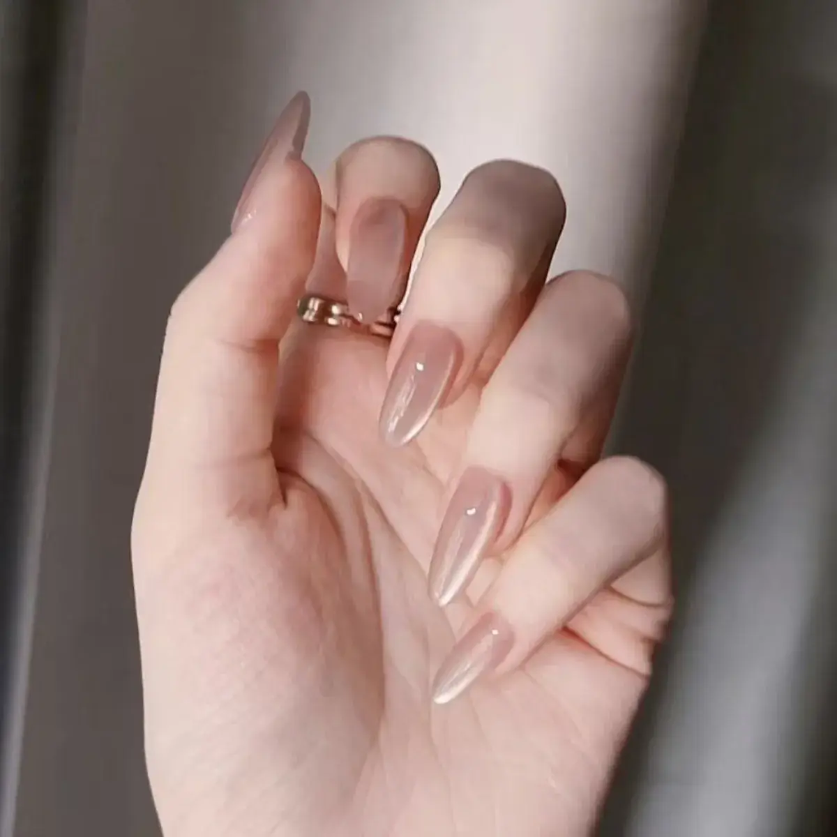 Nude Color Side Suction Cat Eye Nail Art - Image 55