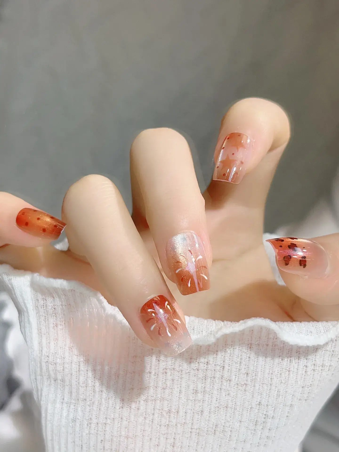 Nude Color Side Suction Cat Eye Nail Art - Image 13