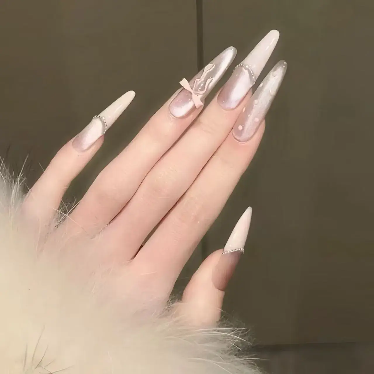 Nude Color Side Suction Cat Eye Nail Art - Image 19
