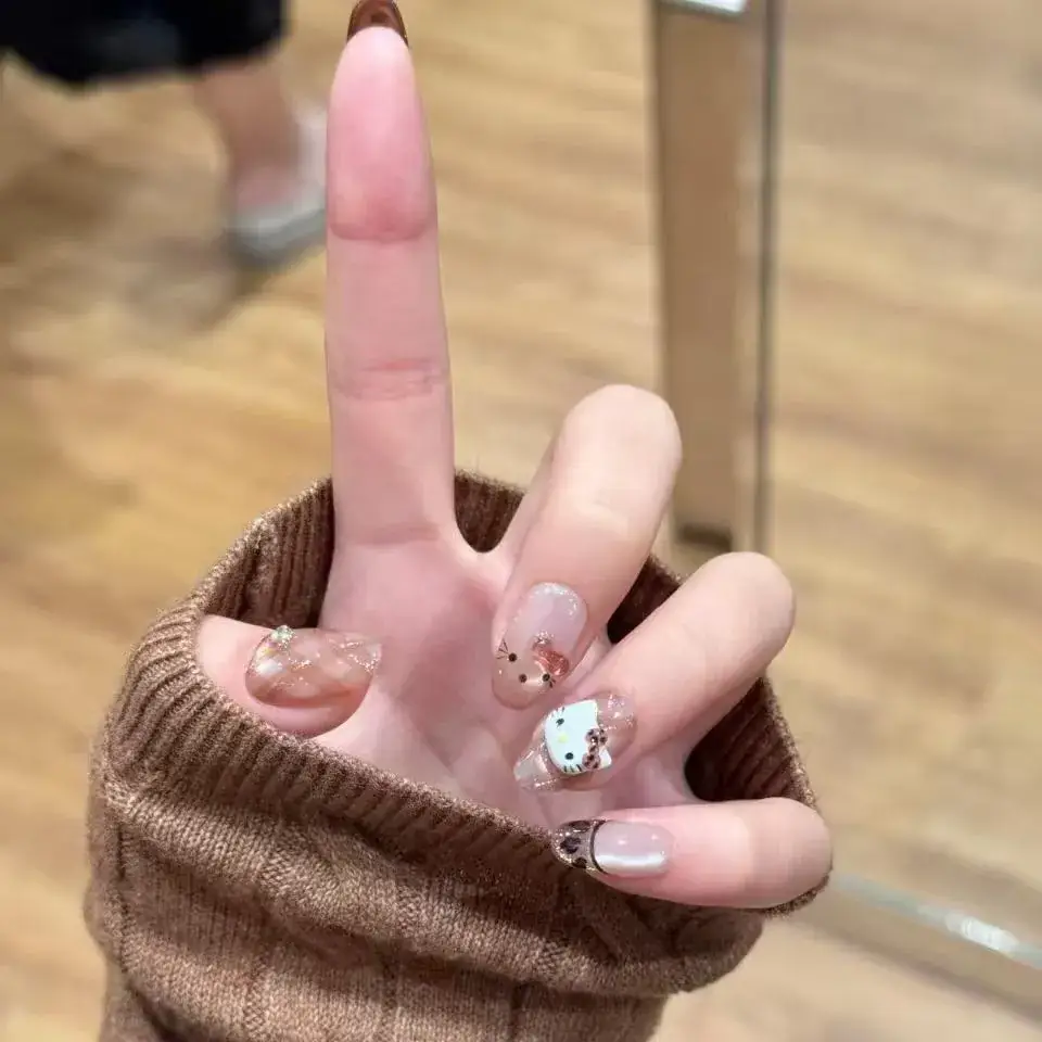 Nude Color Side Suction Cat Eye Nail Art - Image 2