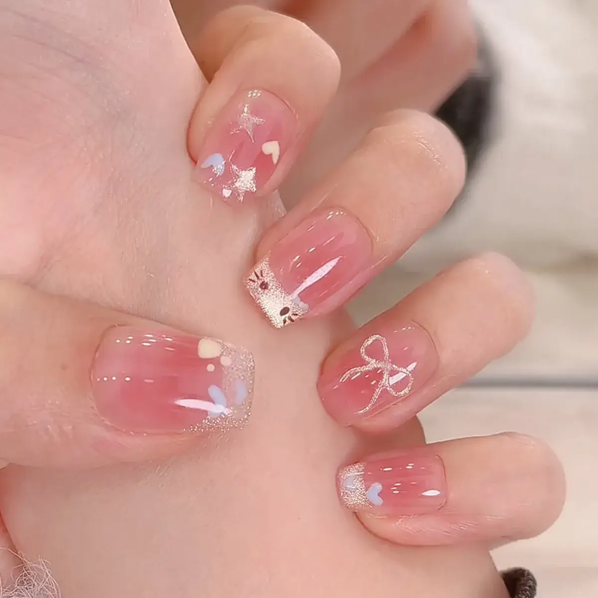 Nude Color Side Suction Cat Eye Nail Art - Image 29