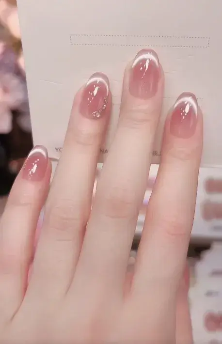 Nude Color Side Suction Cat Eye Nail Art - Image 36