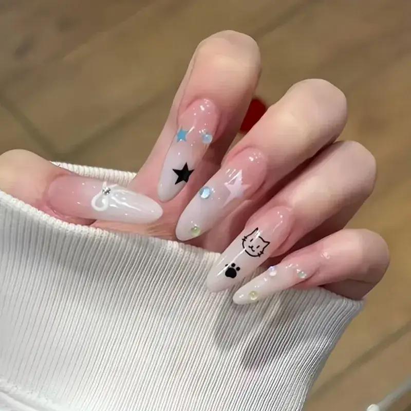 Nude Color Side Suction Cat Eye Nail Art - Image 43