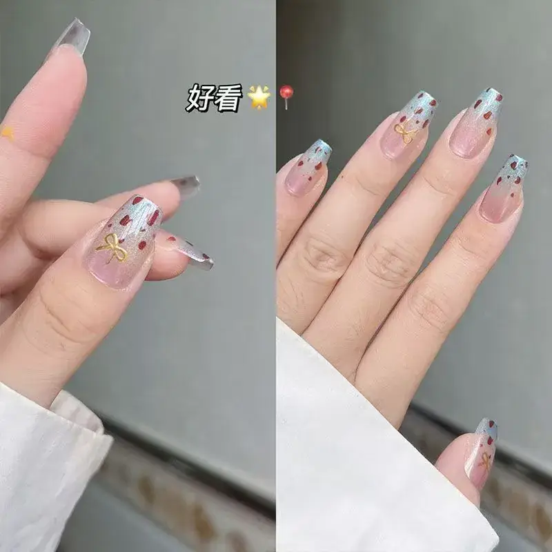 Nude Color Side Suction Cat Eye Nail Art - Image 46