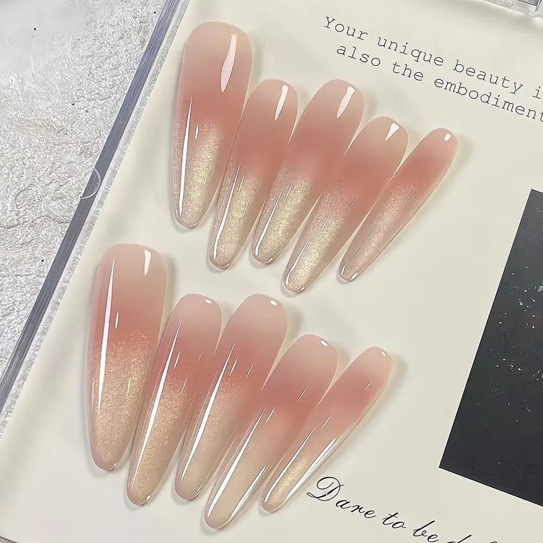 Nude Color Side Suction Cat Eye Nail Art - Image 6