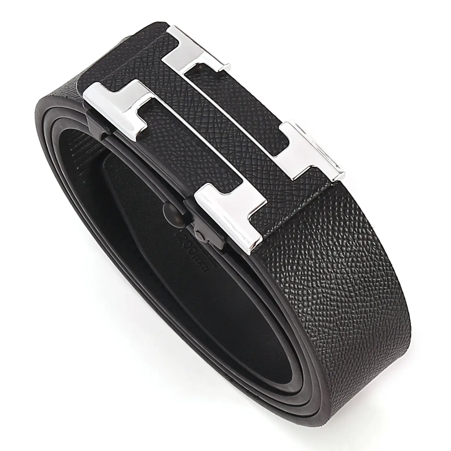 Men's H-Buckle Belt with Two-Layer Cowhide Strap - Image 4