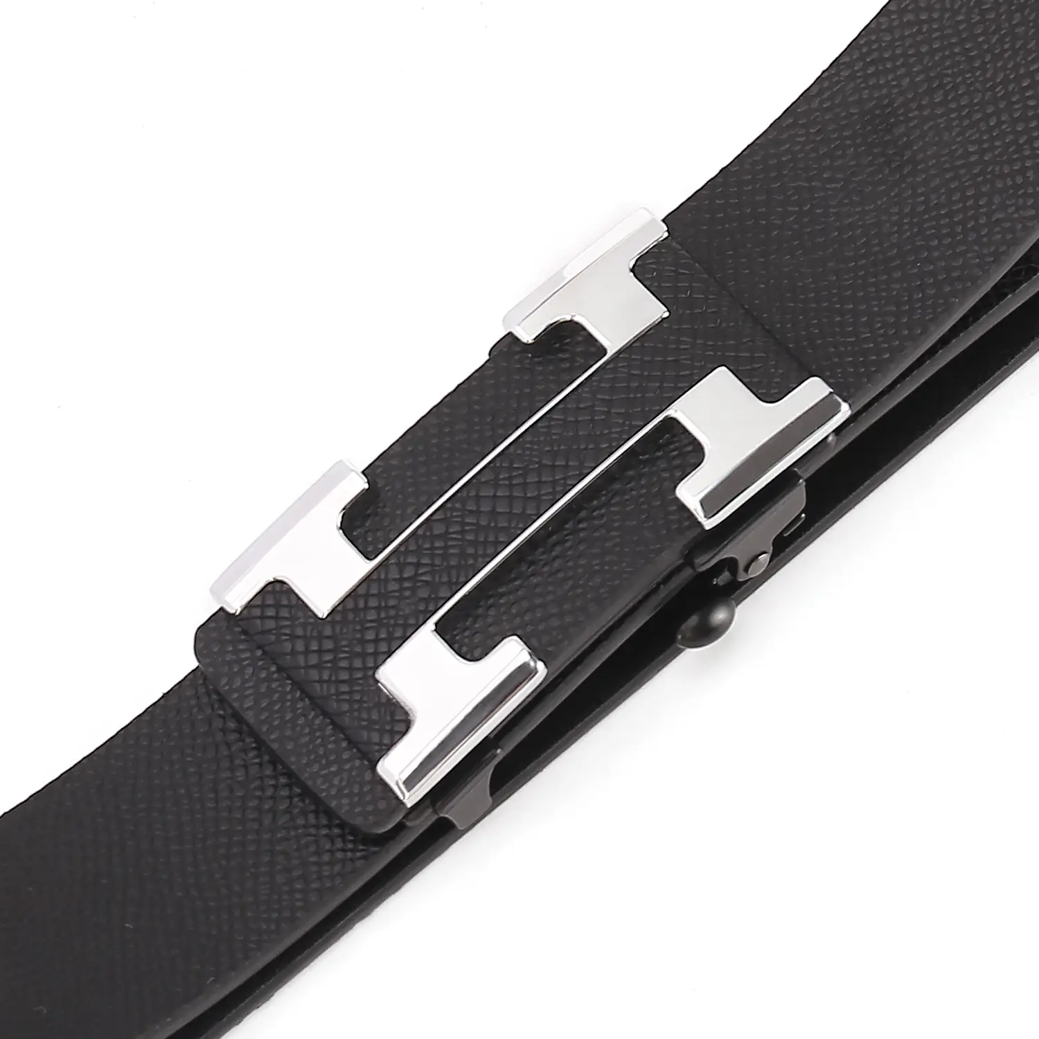 Men's H-Buckle Belt with Two-Layer Cowhide Strap - Image 7