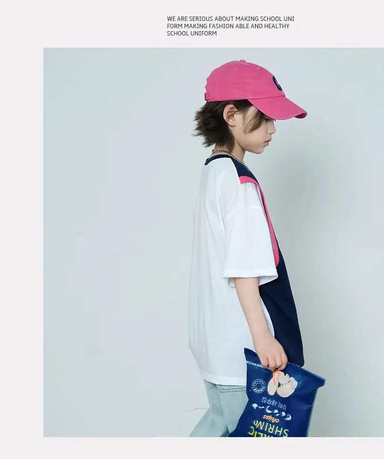 Summer Boys T-Shirt Navy White Cross Border Kids — feature 10