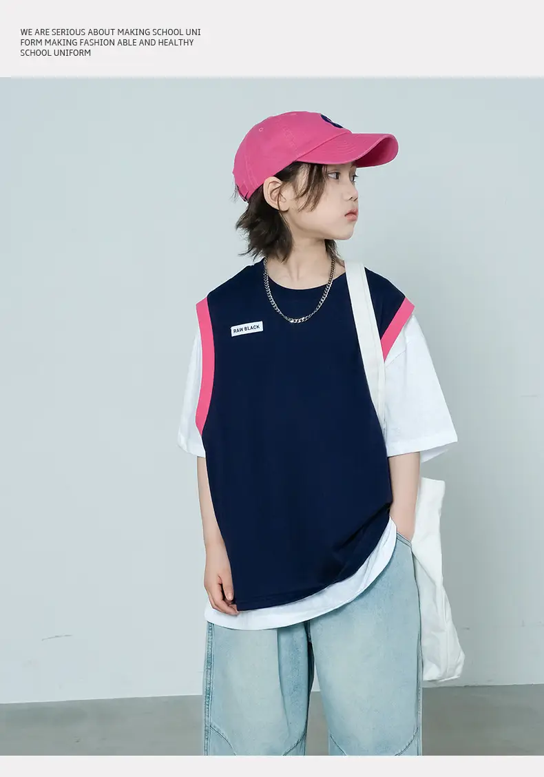 Summer Boys T-Shirt Navy White Cross Border Kids — feature 11