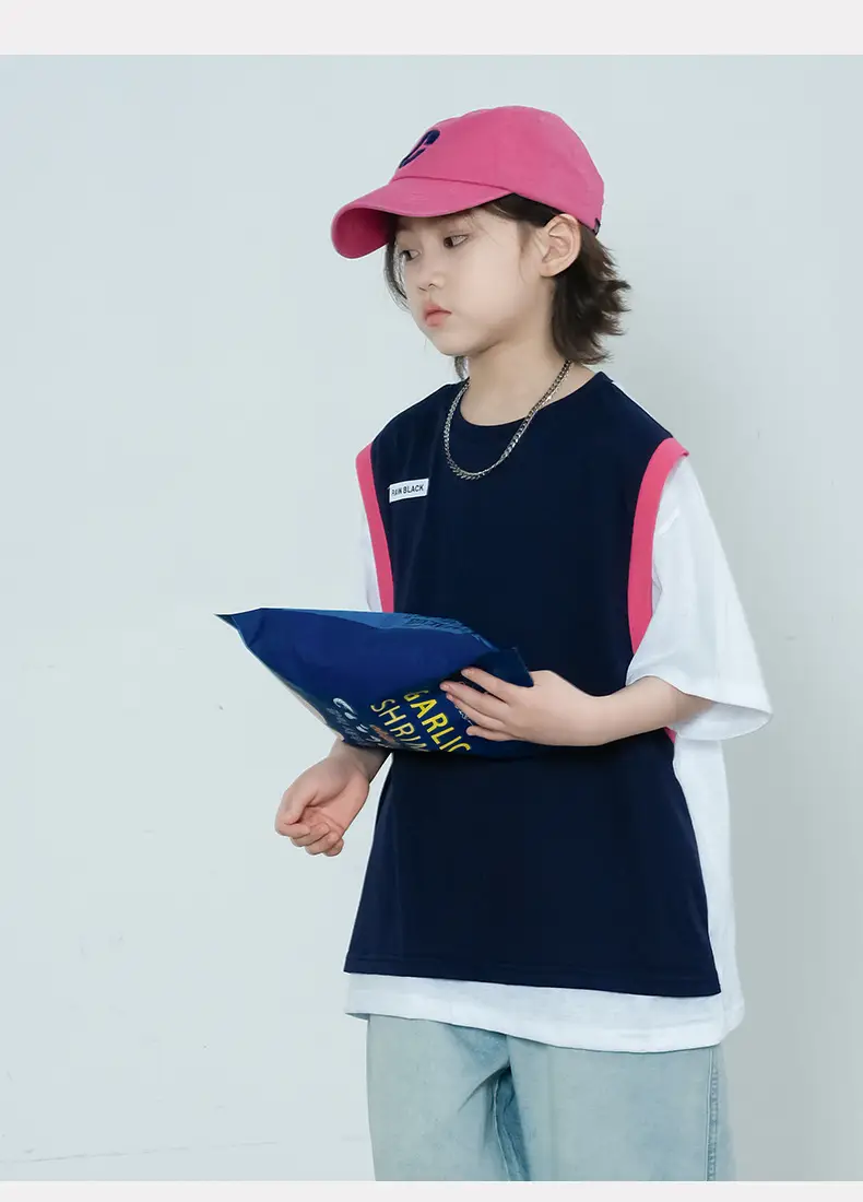 Summer Boys T-Shirt Navy White Cross Border Kids — feature 15