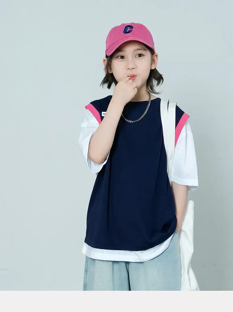 Summer Boys T-Shirt Navy White Cross Border Kids — feature 17