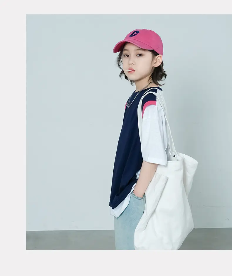 Summer Boys T-Shirt Navy White Cross Border Kids — feature 18