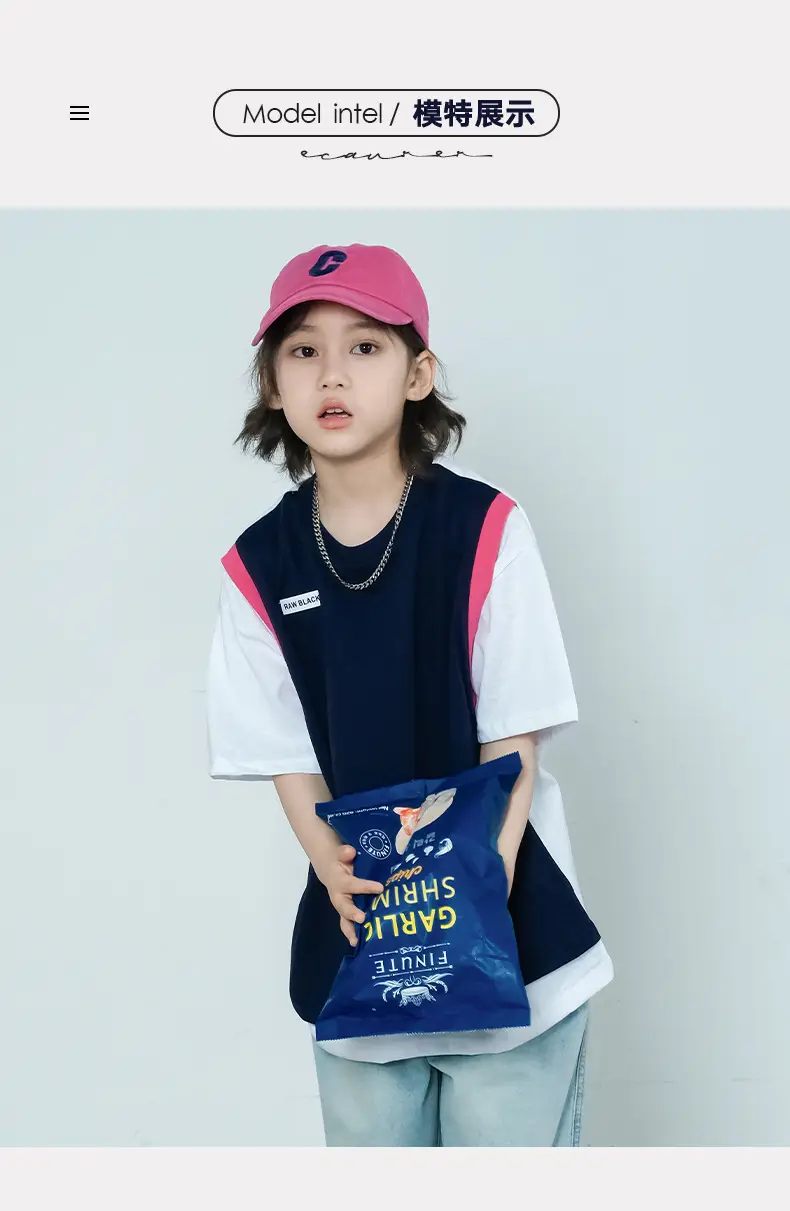 Summer Boys T-Shirt Navy White Cross Border Kids — feature 9