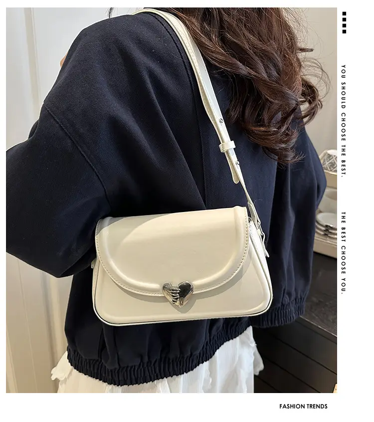 Pink French Style Heart Lock Shoulder Bag for Women — feature 2