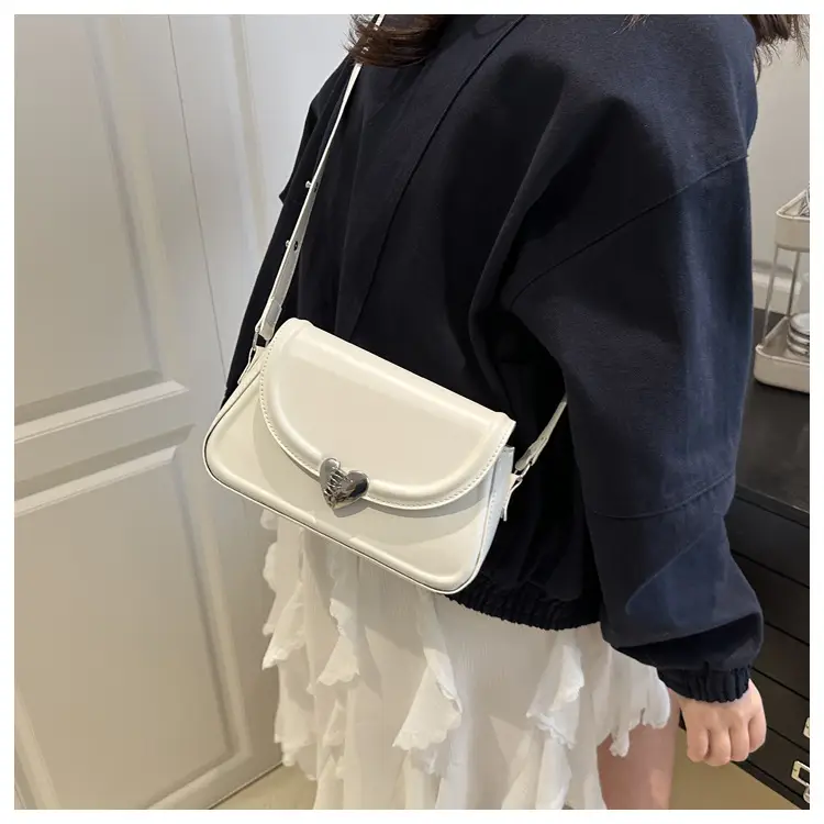 Pink French Style Heart Lock Shoulder Bag for Women — feature 23