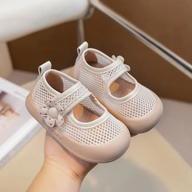 Girls Princess Sandals Fly Woven Mesh Soft Sole