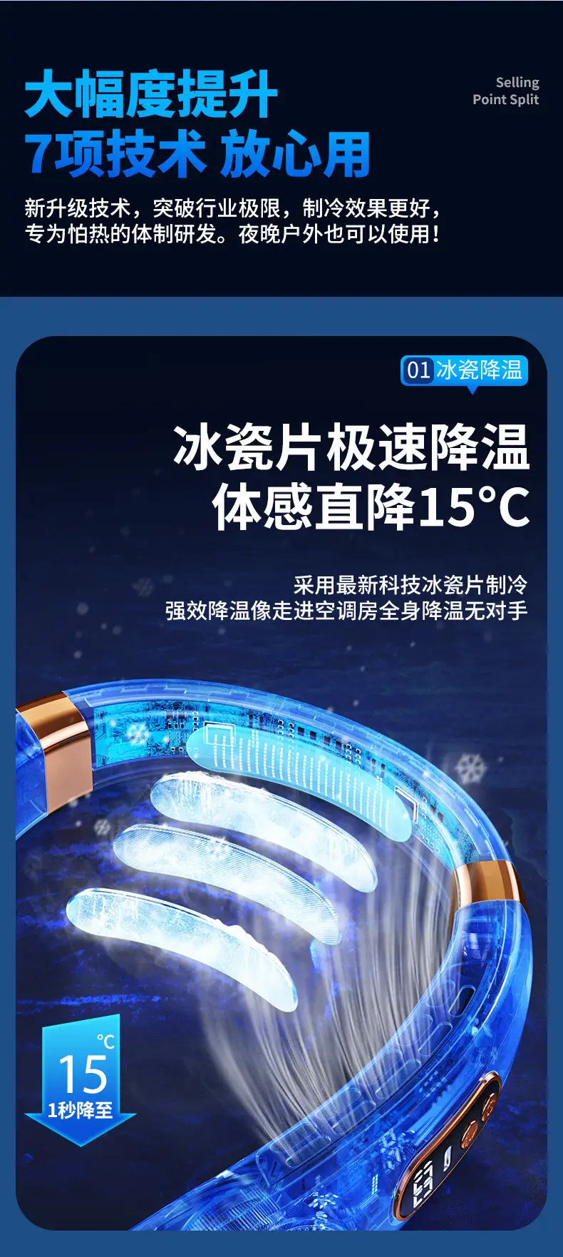 New Style Neck Fan USB Charging Lazy Outdoor Portable Quiet Turbo Neck Bladeless Mini Wind — feature 5