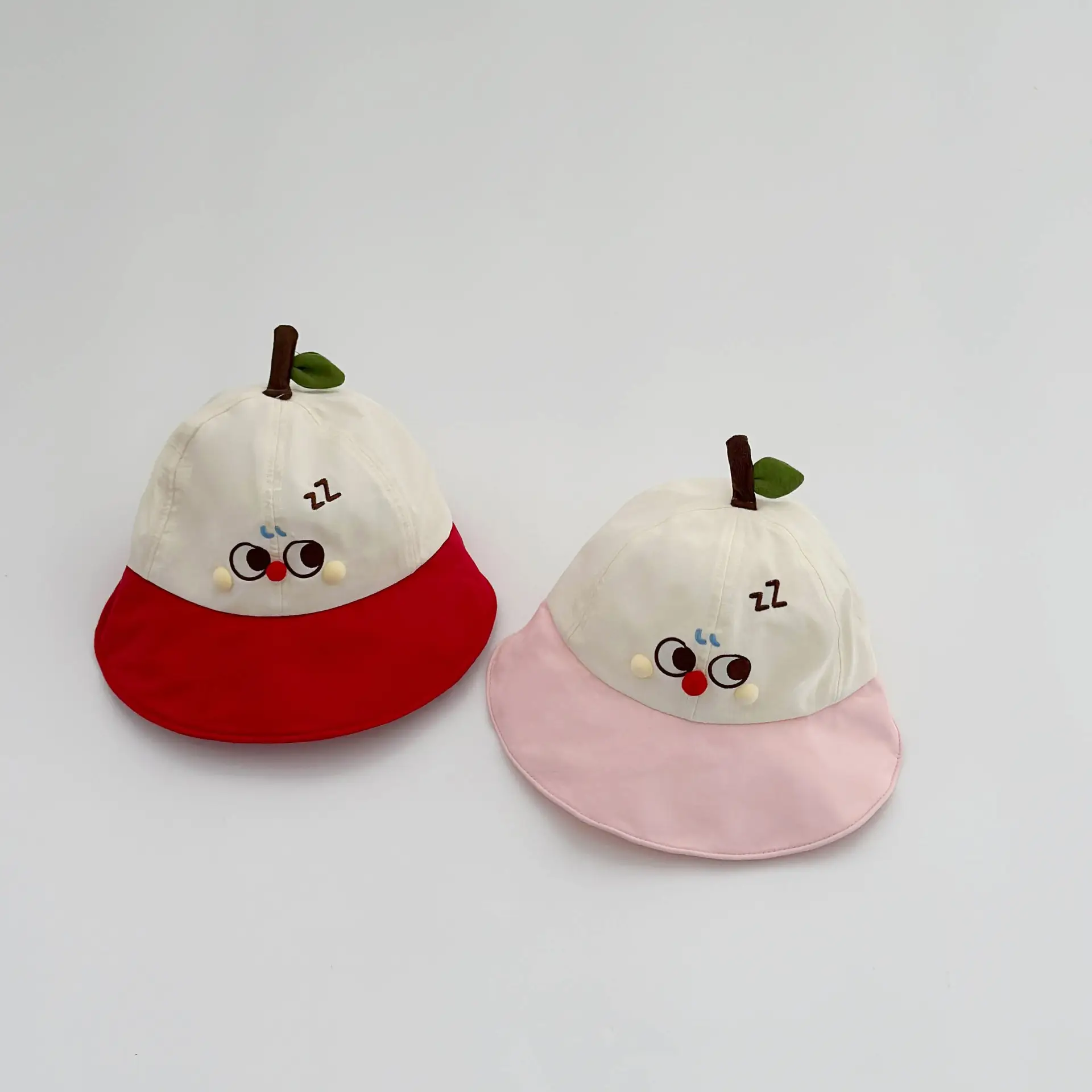 Cute Cartoon Baby Sun Hat Red Pink Large Brim — feature 1