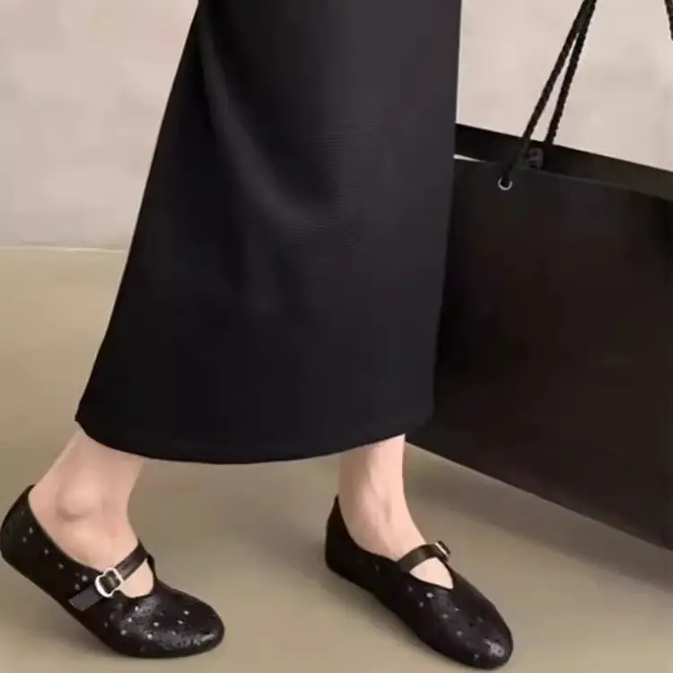 Summer Breathable Women's Shoes New Korean Style Fairy Style Hollow Shoes Women's Flat Slip-On Mary Jane Shoes - Image 5
