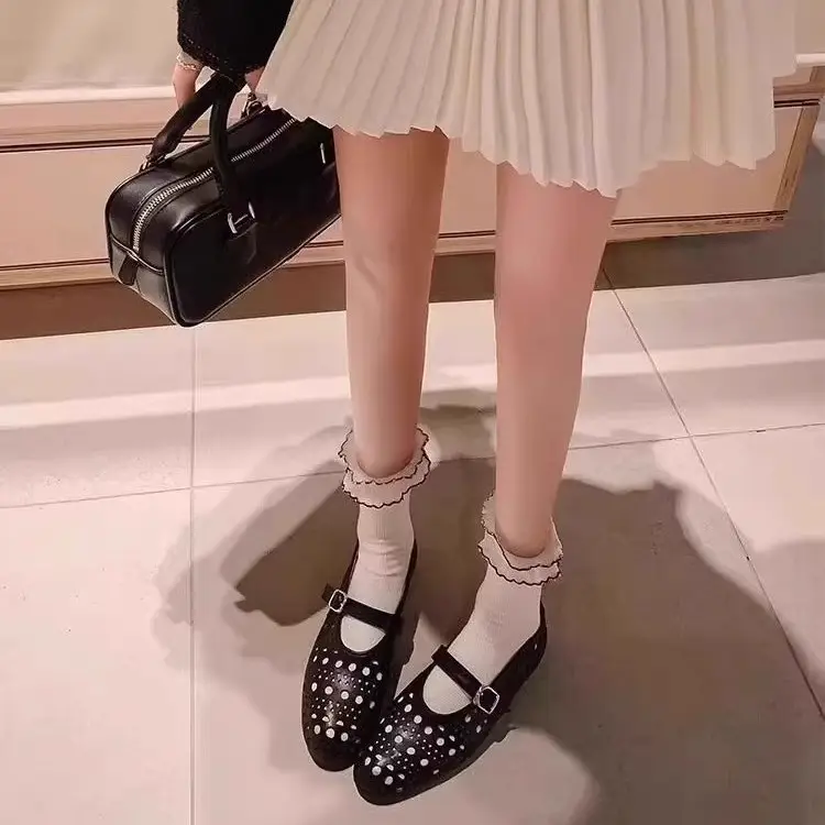 Summer Breathable Women's Shoes New Korean Style Fairy Style Hollow Shoes Women's Flat Slip-On Mary Jane Shoes - Image 7