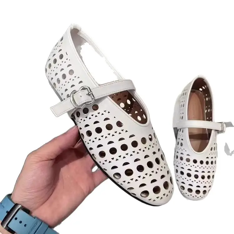 Summer Breathable Women's Shoes New Korean Style Fairy Style Hollow Shoes Women's Flat Slip-On Mary Jane Shoes - Image 8