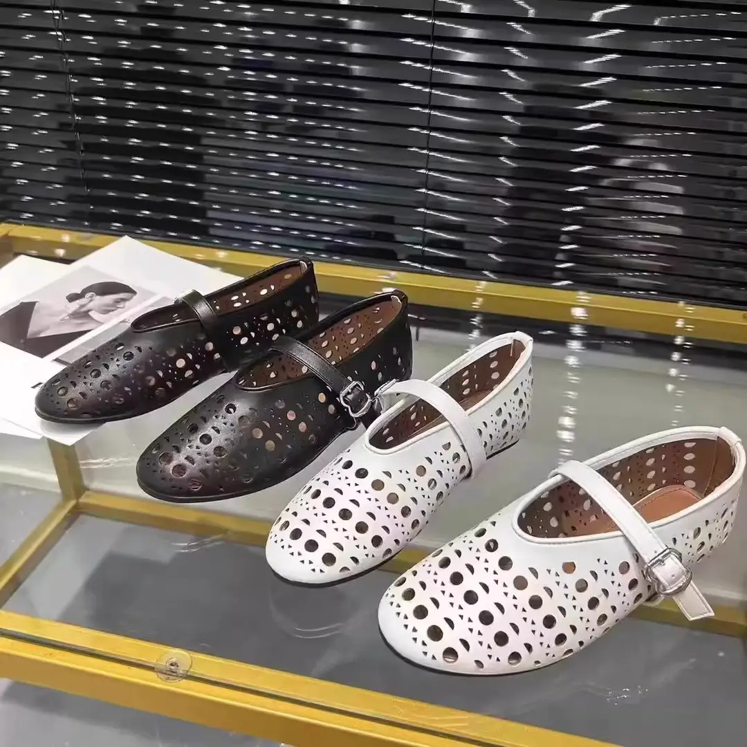 Summer Breathable Women's Shoes New Korean Style Fairy Style Hollow Shoes Women's Flat Slip-On Mary Jane Shoes — feature 12