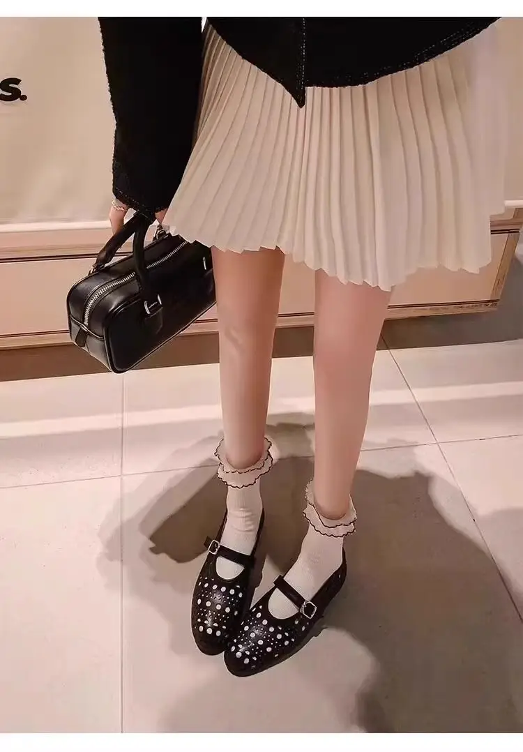 Summer Breathable Women's Shoes New Korean Style Fairy Style Hollow Shoes Women's Flat Slip-On Mary Jane Shoes — feature 4