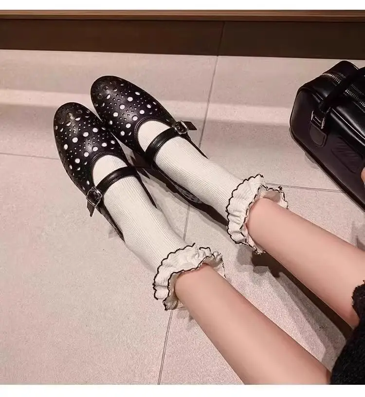 Summer Breathable Women's Shoes New Korean Style Fairy Style Hollow Shoes Women's Flat Slip-On Mary Jane Shoes — feature 6
