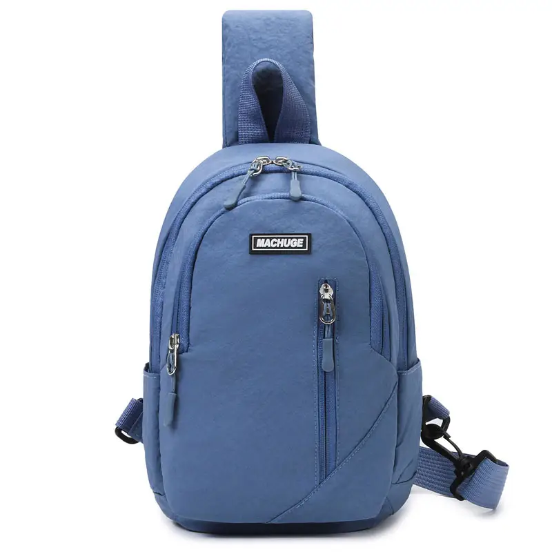 Men's Beige Zippered Crossbody Backpack Lightweight Large Capacity - Image 2