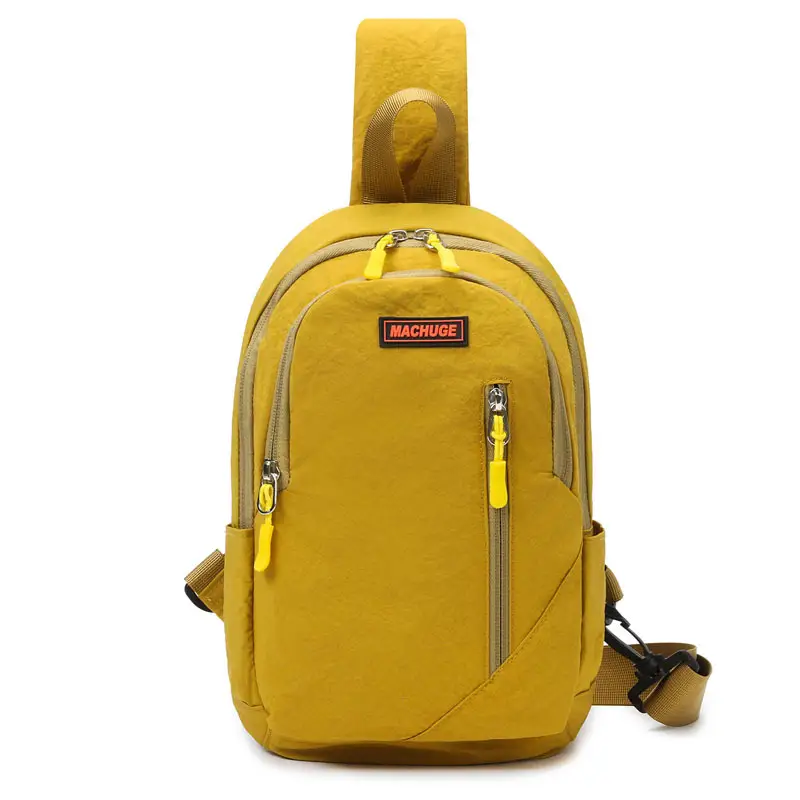 Men's Beige Zippered Crossbody Backpack Lightweight Large Capacity - Image 4