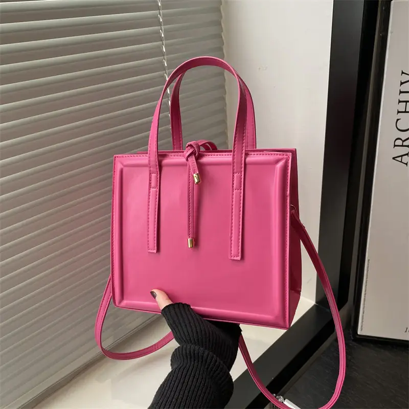 Pink Minimalist Large-Capacity Briefcase for Women - Image 6