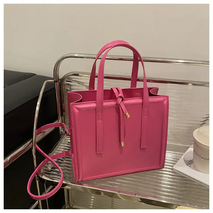 Pink Minimalist Large-Capacity Briefcase for Women - Image 5