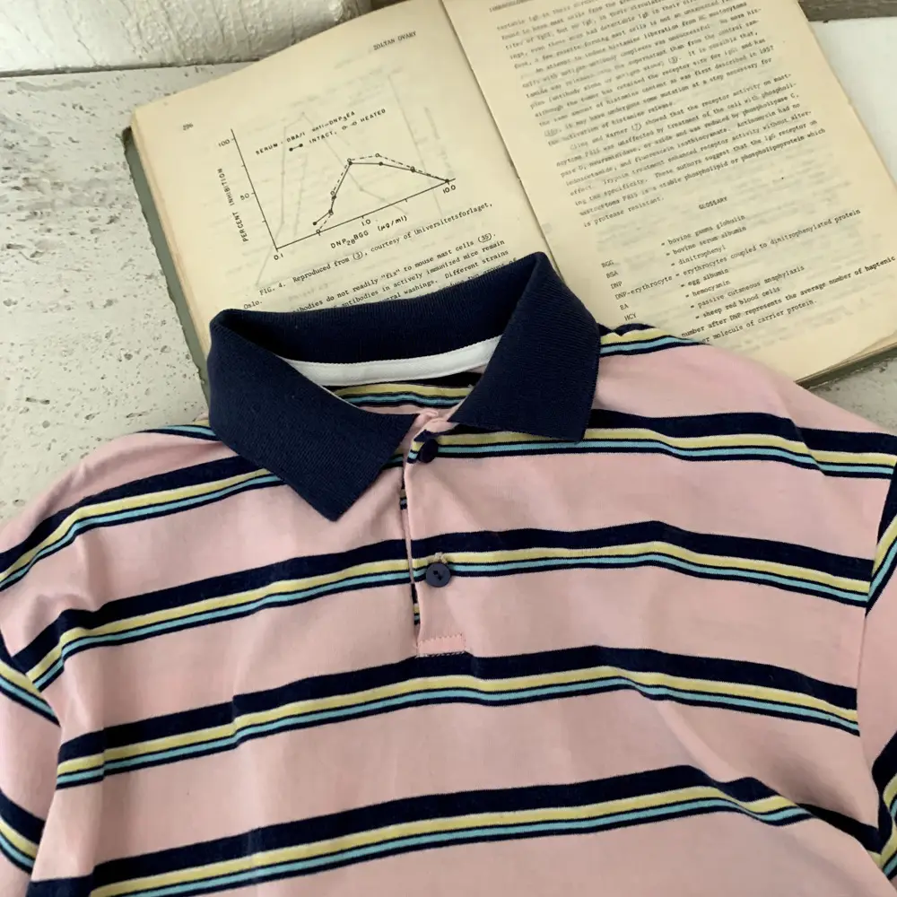 Boys Striped Polo Shirt Pink Navy Summer 2025