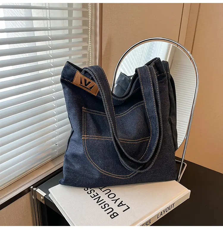 Denim Flap Pocket Shoulder Bag for Women — feature 10