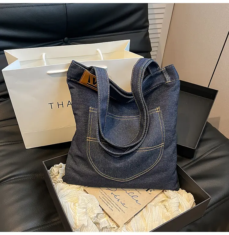 Denim Flap Pocket Shoulder Bag for Women — feature 11