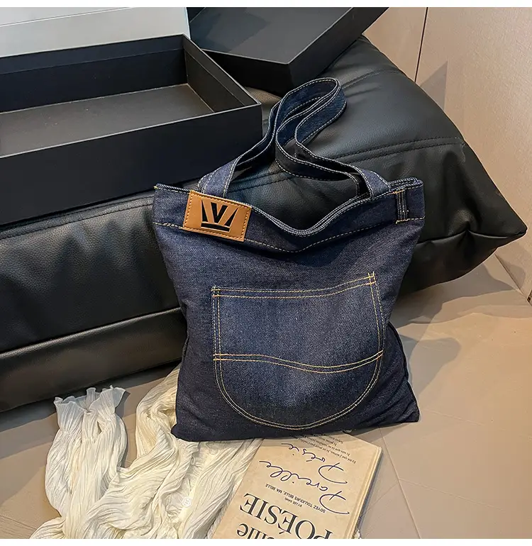 Denim Flap Pocket Shoulder Bag for Women — feature 12