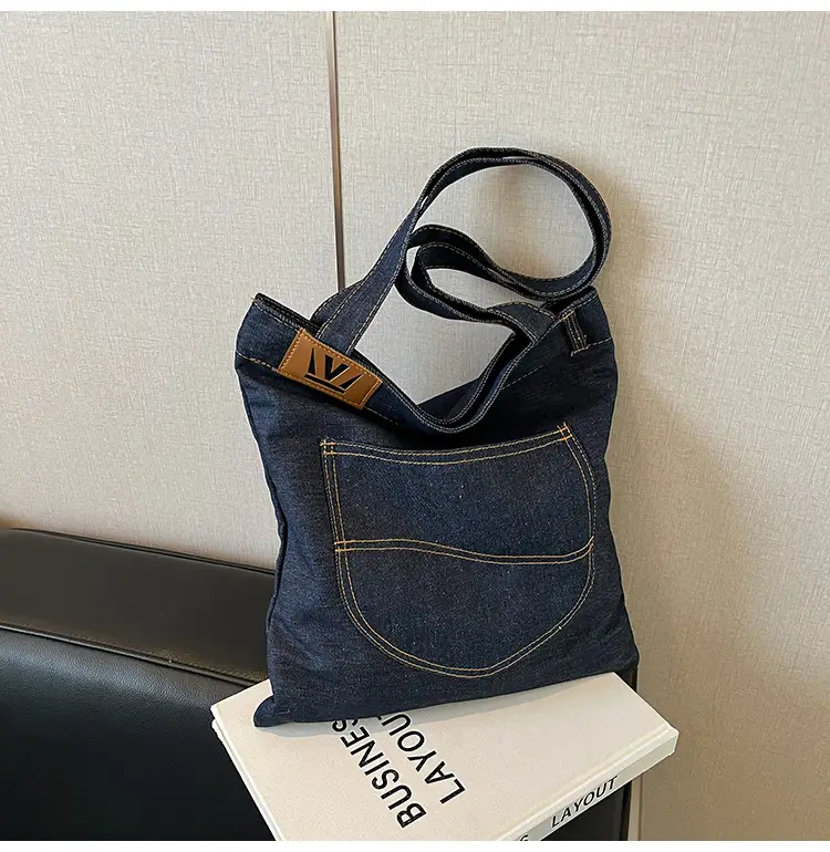 Denim Flap Pocket Shoulder Bag for Women — feature 13
