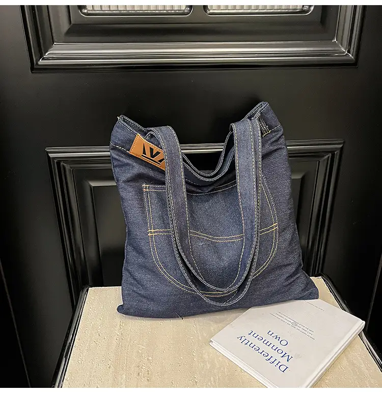 Denim Flap Pocket Shoulder Bag for Women — feature 17