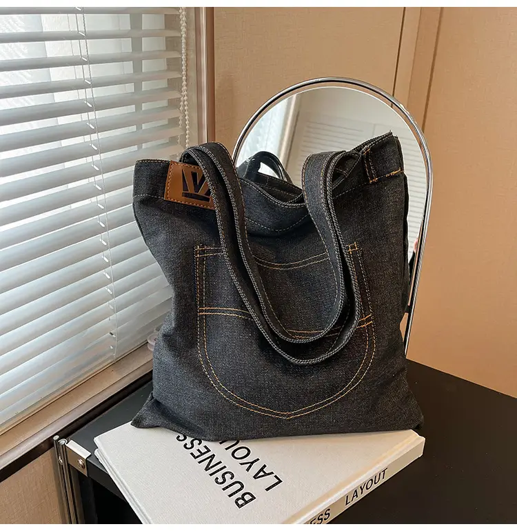 Denim Flap Pocket Shoulder Bag for Women — feature 19