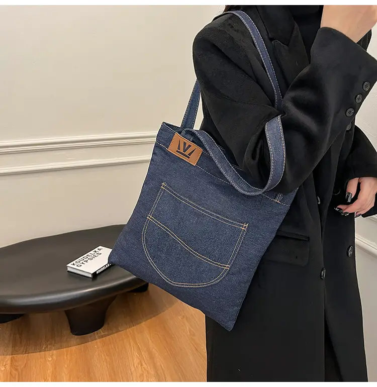 Denim Flap Pocket Shoulder Bag for Women — feature 23