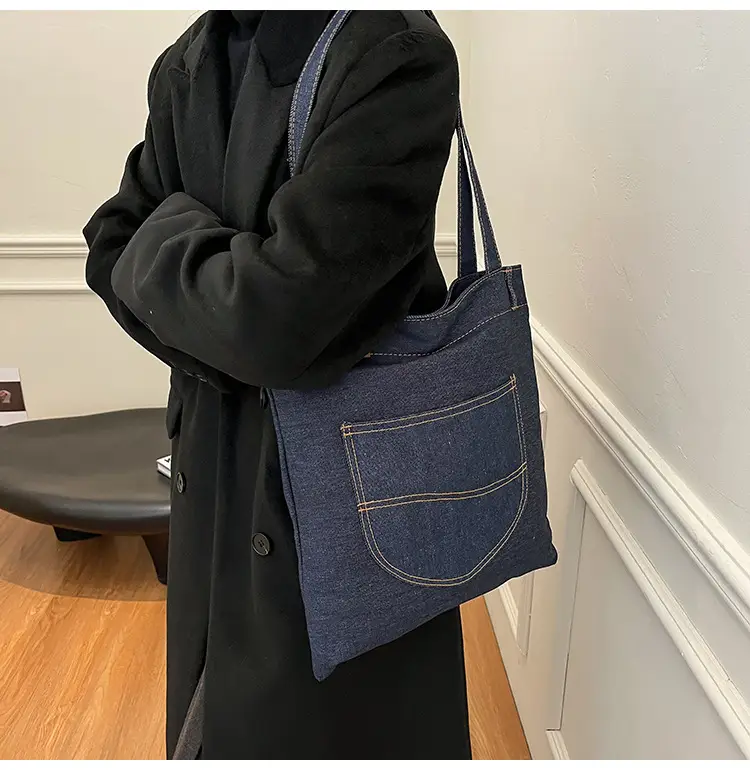 Denim Flap Pocket Shoulder Bag for Women — feature 24