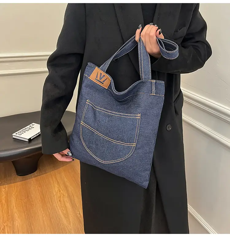 Denim Flap Pocket Shoulder Bag for Women — feature 25