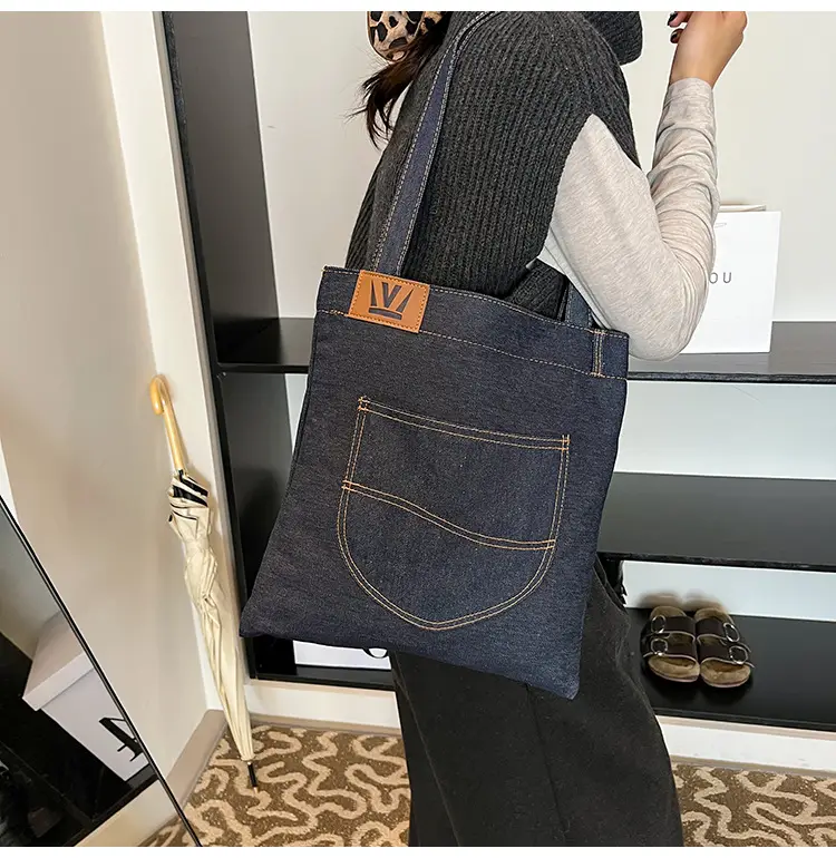 Denim Flap Pocket Shoulder Bag for Women — feature 26