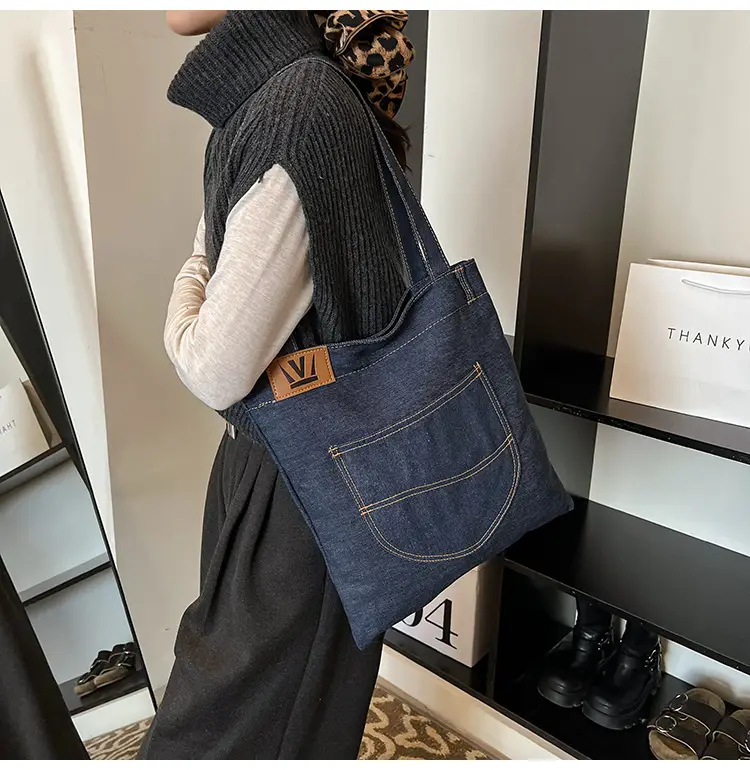 Denim Flap Pocket Shoulder Bag for Women — feature 27